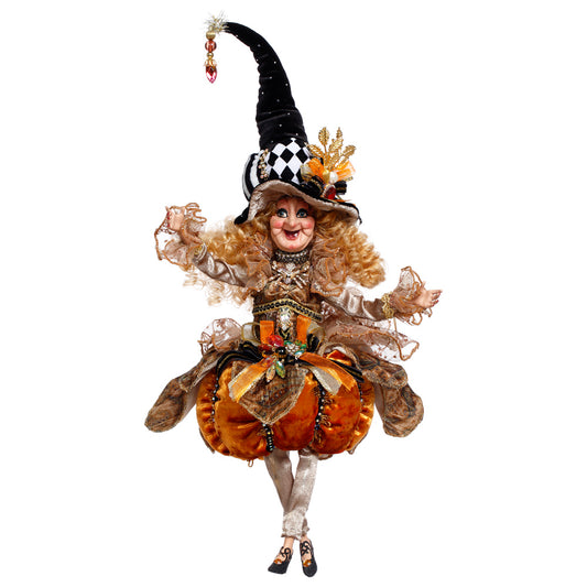 Mark Roberts Halloween Decoratie Beeld - Small Pumpkin Pie Witch Doll - 36cm