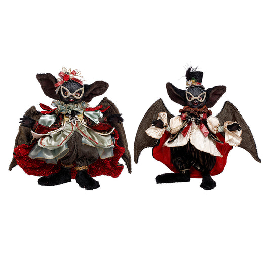 Mark Roberts Halloween Decoratie Beeld - Vampire Bat Doll - set van 2 - 45cm