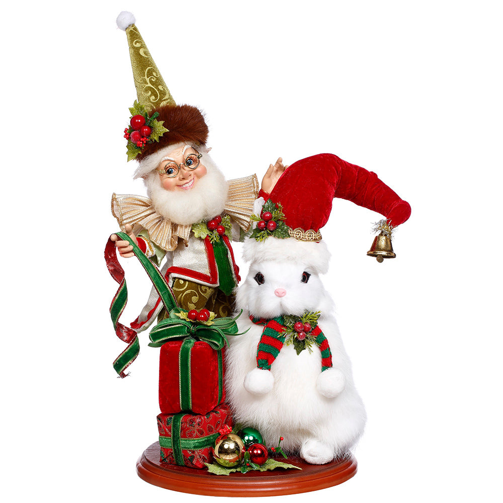Mark Roberts Kerstbeeld - Ribbons and Rabbit Elf Scene - 42cm