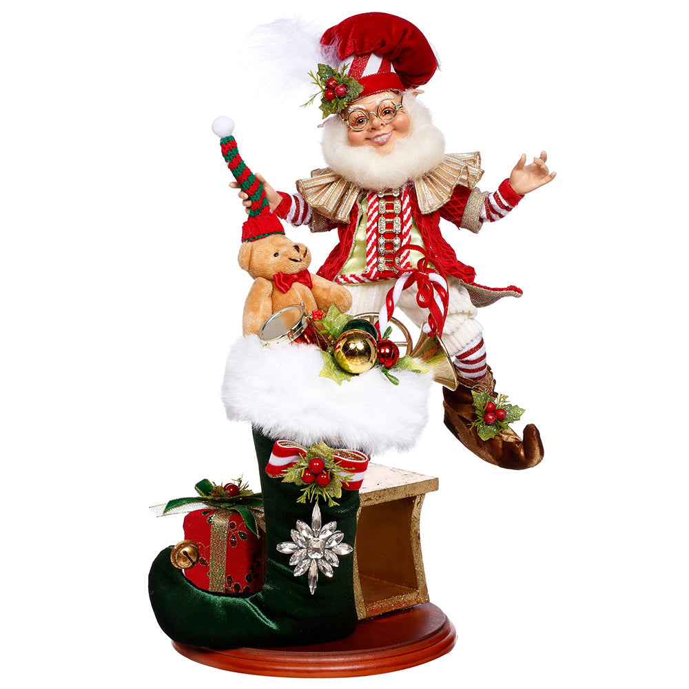 Mark Roberts Kerstbeeld - Stocking Stuffing Elf Scene - 43cm
