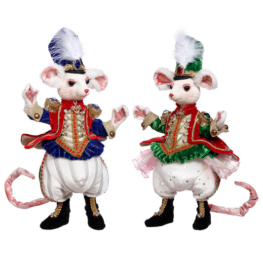 Mark Roberts Kerstbeeld - Nutcracker Mouse Doll - set van 2 - 32cm