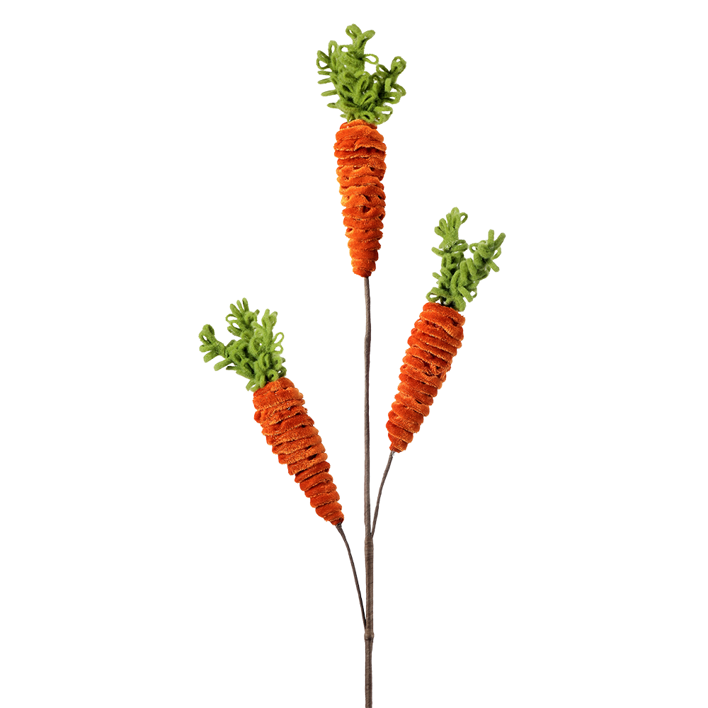 Viv! Christmas Easter Spray - Velvet Carrots - 76 cm