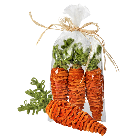 Viv! Christmas Paasdecoratie - Fluwelen Wortels - set van 3 - pasen - 20cm