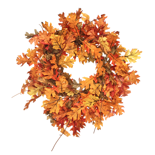 Viv! Christmas - Herbstkranz mit Eichenlaub - Orange - 61 cm
