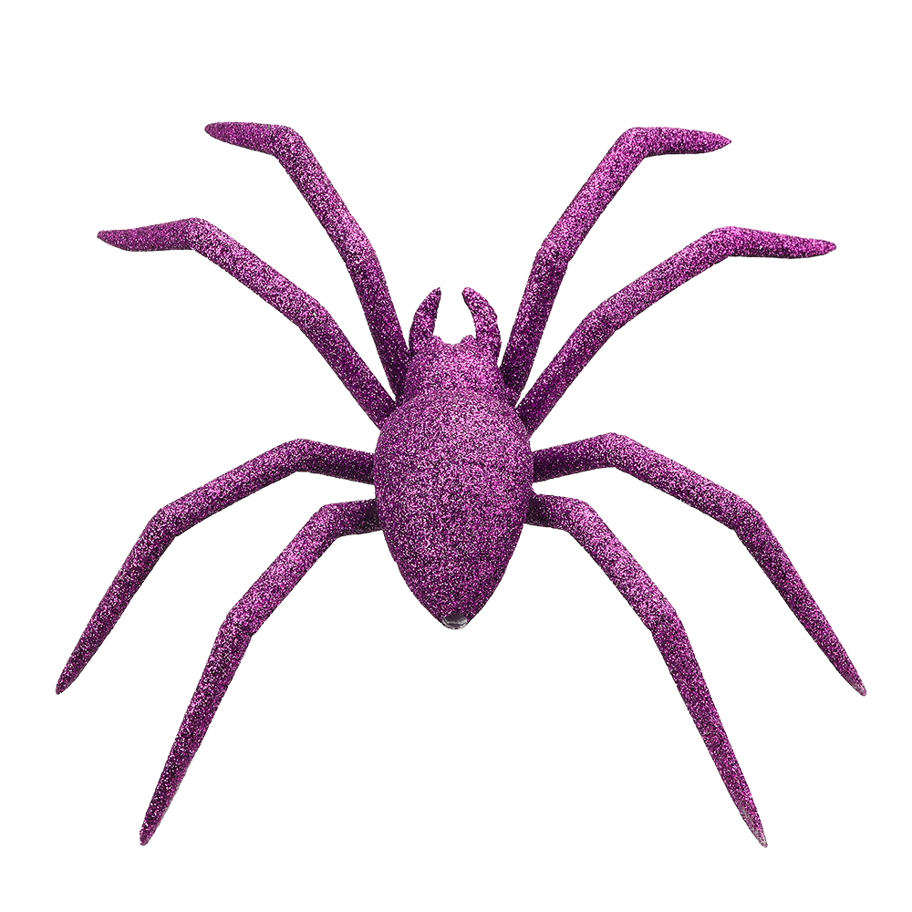 Viv! Christmas Halloween Decoratie - Glitter Spin - paars - 20 cm