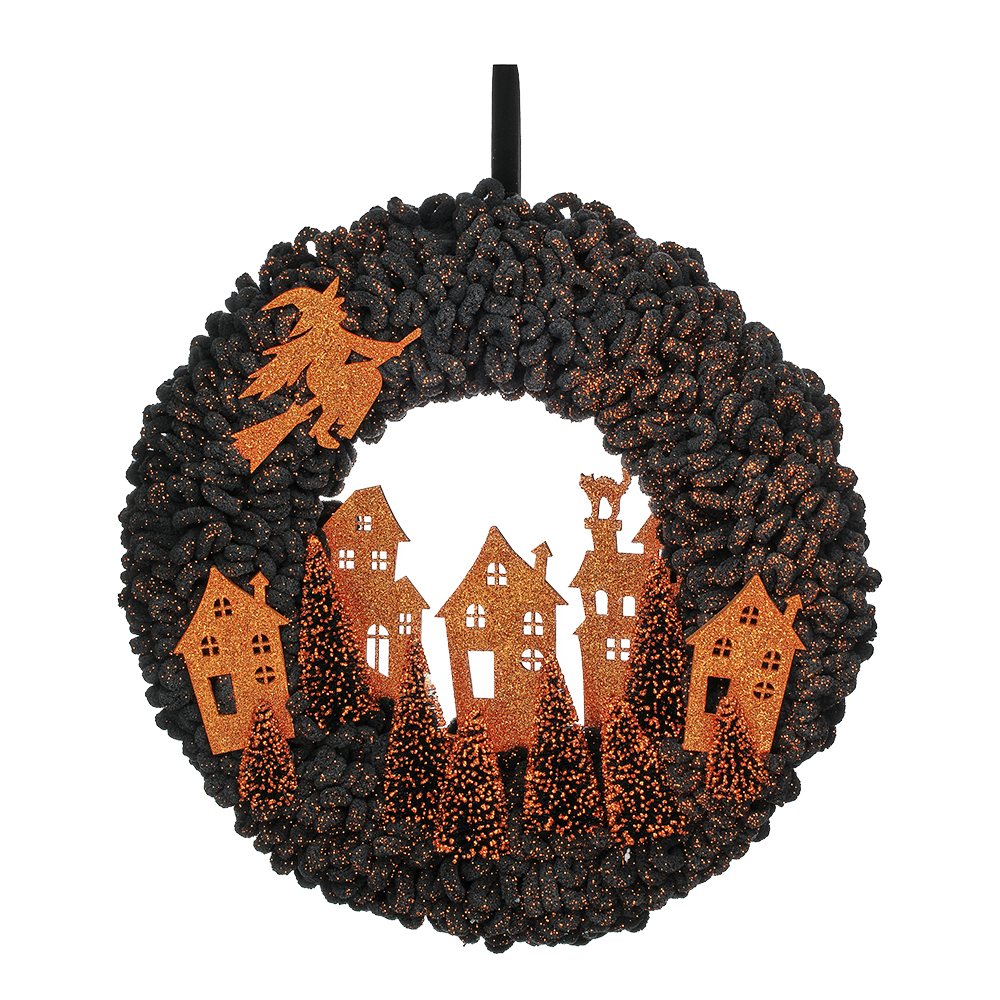 Viv! Christmas Halloween Decoration - Ghost Town Wreath - 46 cm