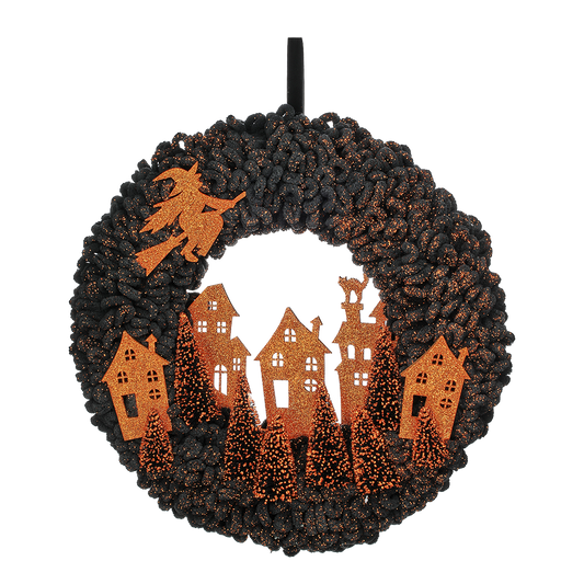 Viv! Christmas Halloween Decoration - Ghost Town Wreath - 46 cm