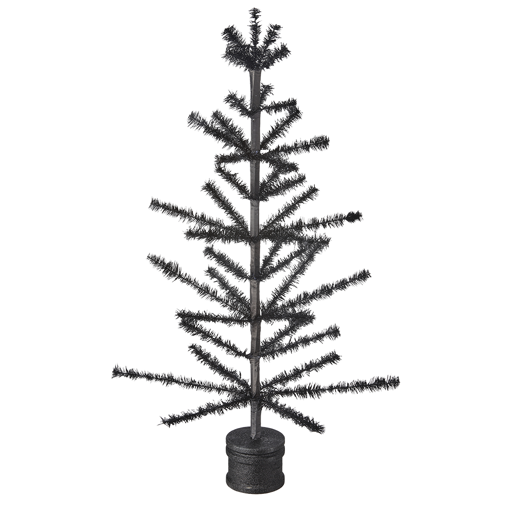 Viv! Christmas Halloween Decoratie - Halloween Boom van Veren - zwart - 91 cm