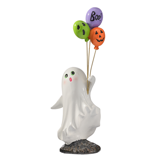 Viv! Christmas Halloween Decoratie Beeld - Spook met Ballonnen - 30cm