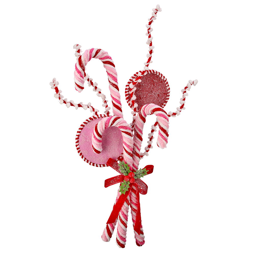 Viv! Christmas Tree Decoration - Candy Cane Bundle - Pink Red - 50 cm