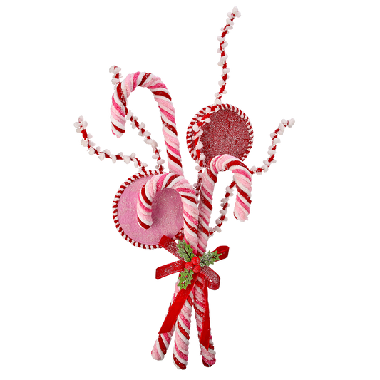 Viv! Christmas Weihnachtszweig - Zuckerstangen-Bündel - Rosa Rot - 50 cm