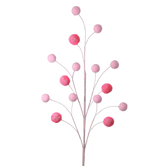 Viv! Christmas Kersttak - Glitter Pompons  - roze - 61cm