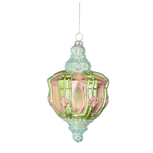 Viv! Christmas Kerstbal - Vintage Parisienne met Rozenmotief - glas - pastel - 16cm