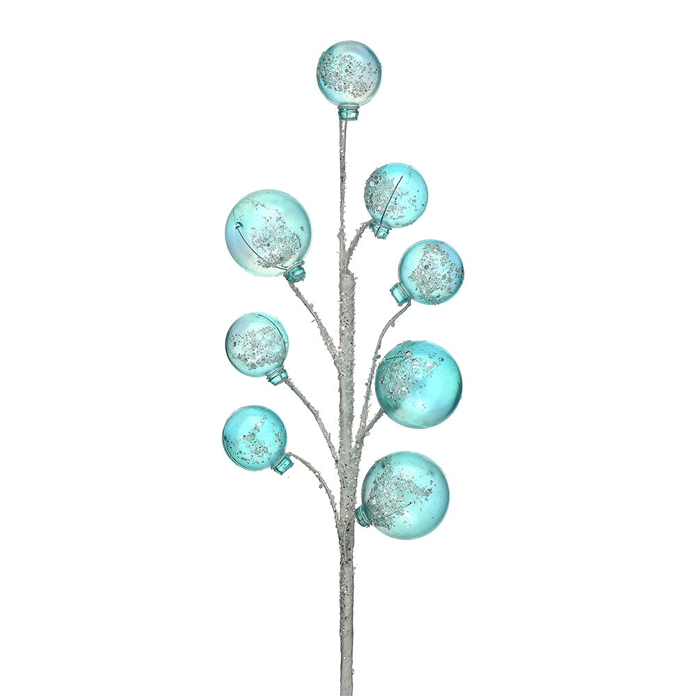 Viv! Christmas Kersttak - Iridescent Bubbels met Sneeuw - blauw - 41cm