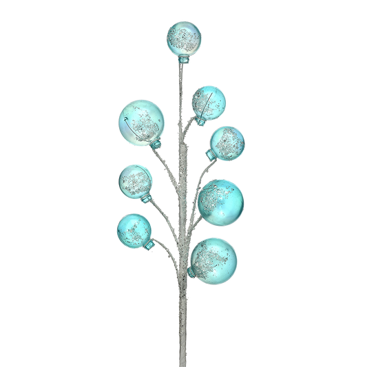 Viv! Christmas Kersttak - Iridescent Bubbels met Sneeuw - blauw - 41cm