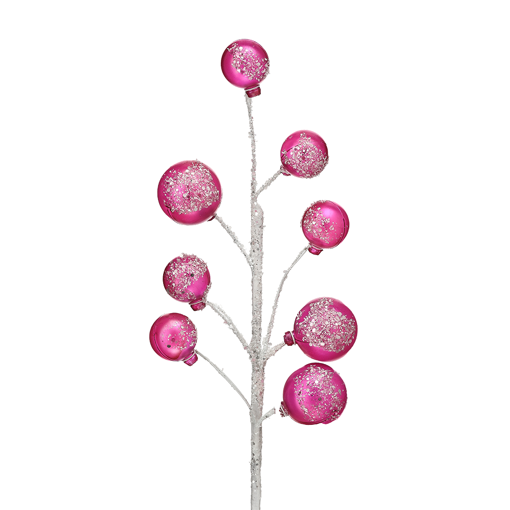 Viv! Christmas Kersttak - Iridescent Bubbels met Sneeuw - roze - 41cm