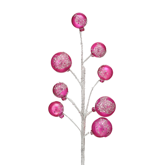 Viv! Christmas Kersttak - Iridescent Bubbels met Sneeuw - roze - 41cm