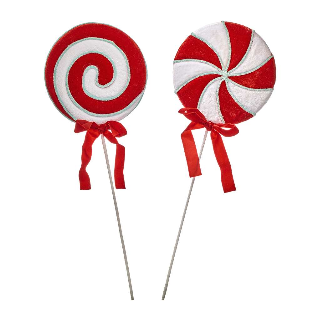 Viv! Christmas Pick - Peppermint Lollipops - Set of 2 - Red White Blue - 61 cm