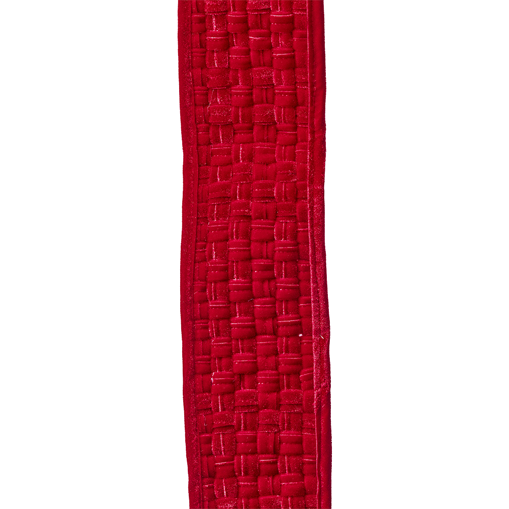 Viv! Christmas Wired Ribbon - Braided Velvet - Red - 12.7 cm x 2.7 m