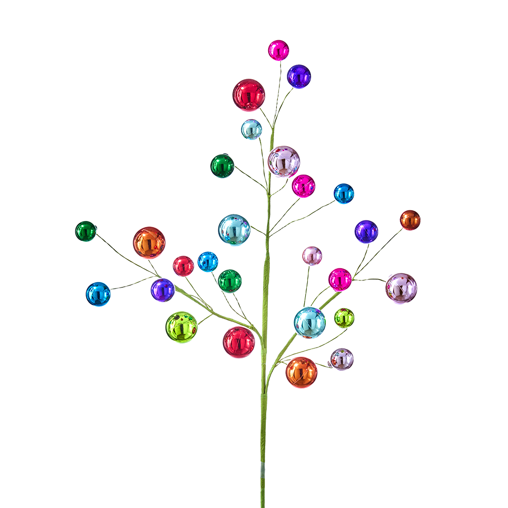 Viv! Christmas Spray - Coloured Baubles - 76 cm