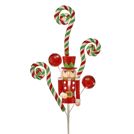 Viv! Christmas Weihnachtszweig - Nussknacker - Rot Grün - 76 cm