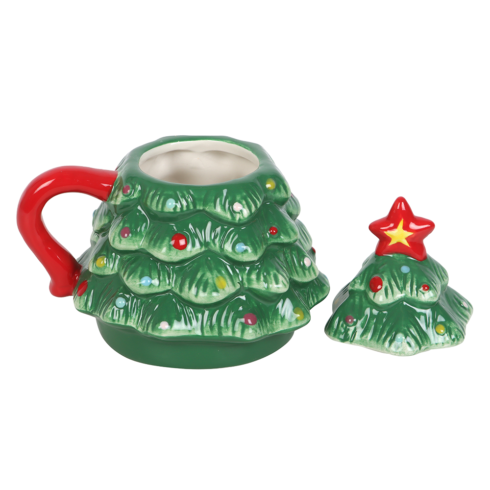 Viv! Christmas Mug with Lid - Nostalgic Christmas Tree Mug - Ceramic