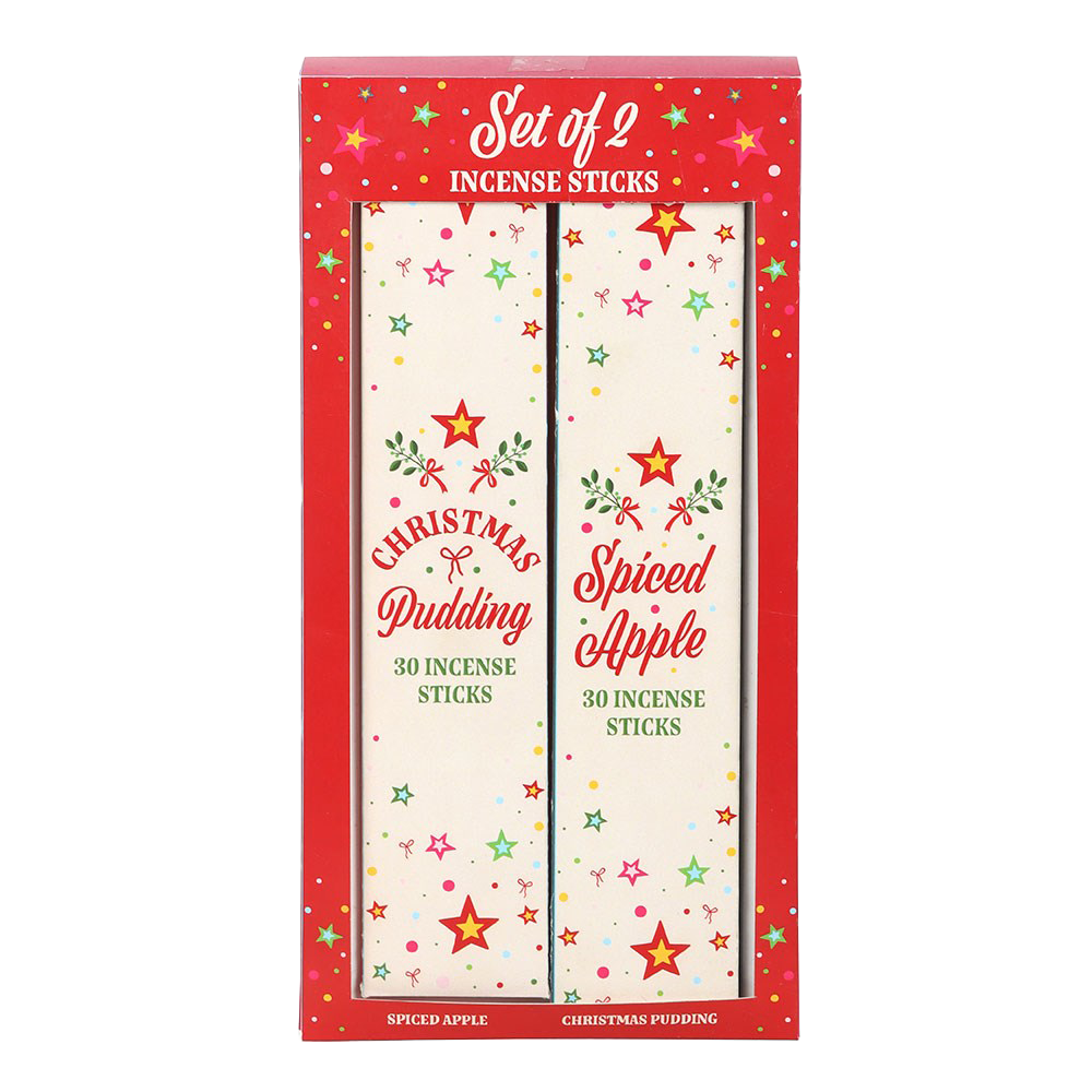 Viv! Christmas Kerst Wierook - Spiced Apple & Christmas Pudding - Set van 2 Kerstgeuren - 60 stokjes