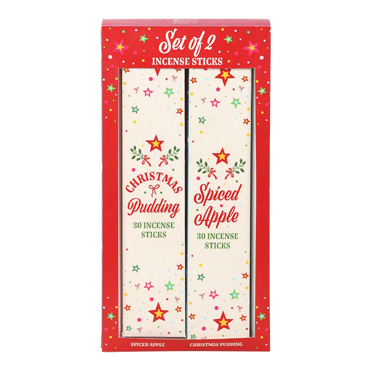 Viv! Christmas Kerst Wierook - Spiced Apple & Christmas Pudding - Set van 2 Kerstgeuren - 60 stokjes