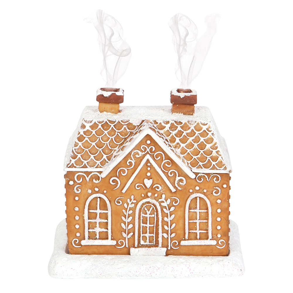 Viv! Christmas Kerst Geurbrander - Wierook Kegel Brander - Bruin Gingerbread Huis