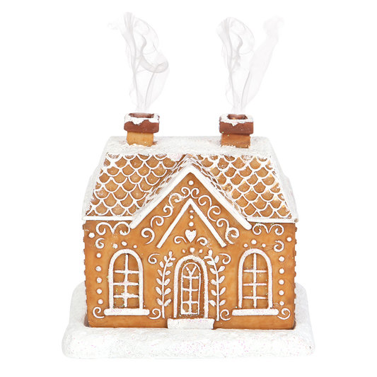Viv! Christmas Kerst Geurbrander - Wierook Kegel Brander - Bruin Gingerbread Huis