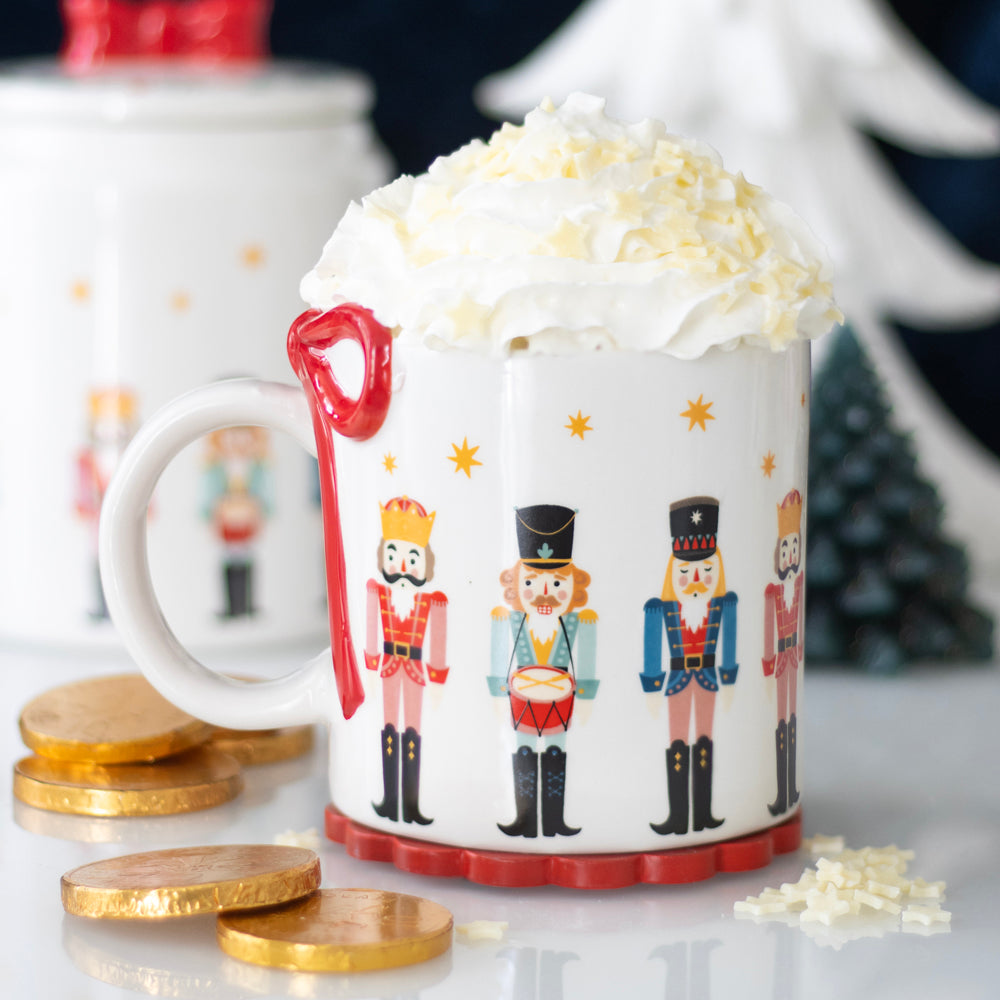 Viv! Christmas Mug - Nutcracker Mug with Bow - Ceramic