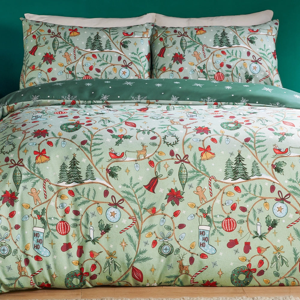 Viv! Christmas Kerst Dekbedovertrek - Noelle - Soft Touch - Reversible