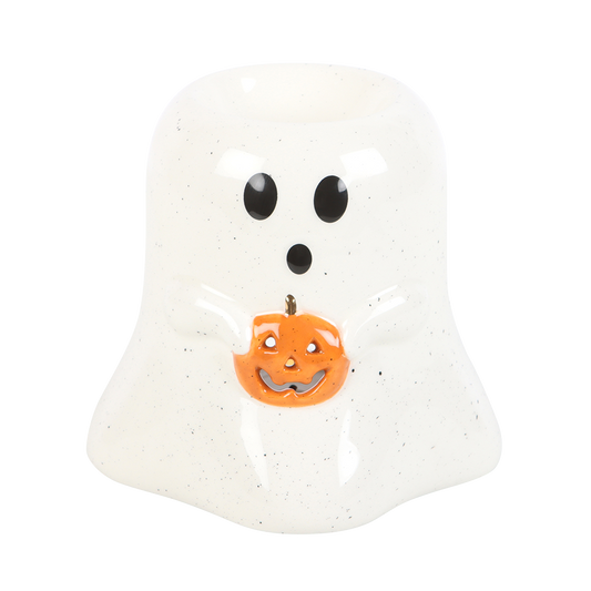 Viv! Christmas Halloween Oil Burner - Ghost with Pumpkin - Oil & Wax Melt Burner