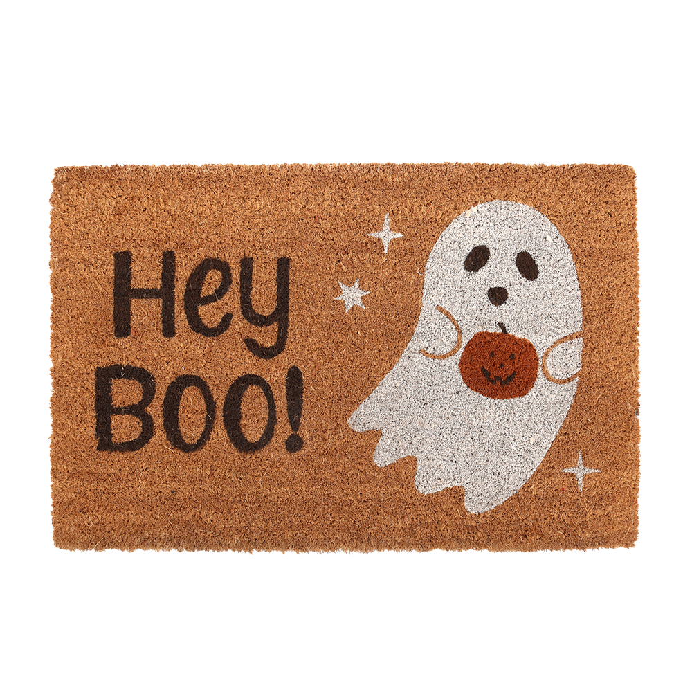 Viv! Christmas Halloween Decoratie - 'Hey Boo' Spook Natuurlijke Deurmat
