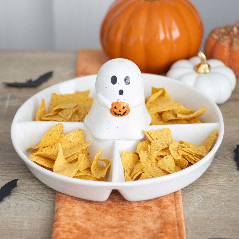 Viv! Christmas Halloween Servies - Spook Chips & Dip Snack Schaal - keramiek