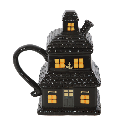 Viv! Christmas Halloween Mug - Black Haunted House - Ceramic