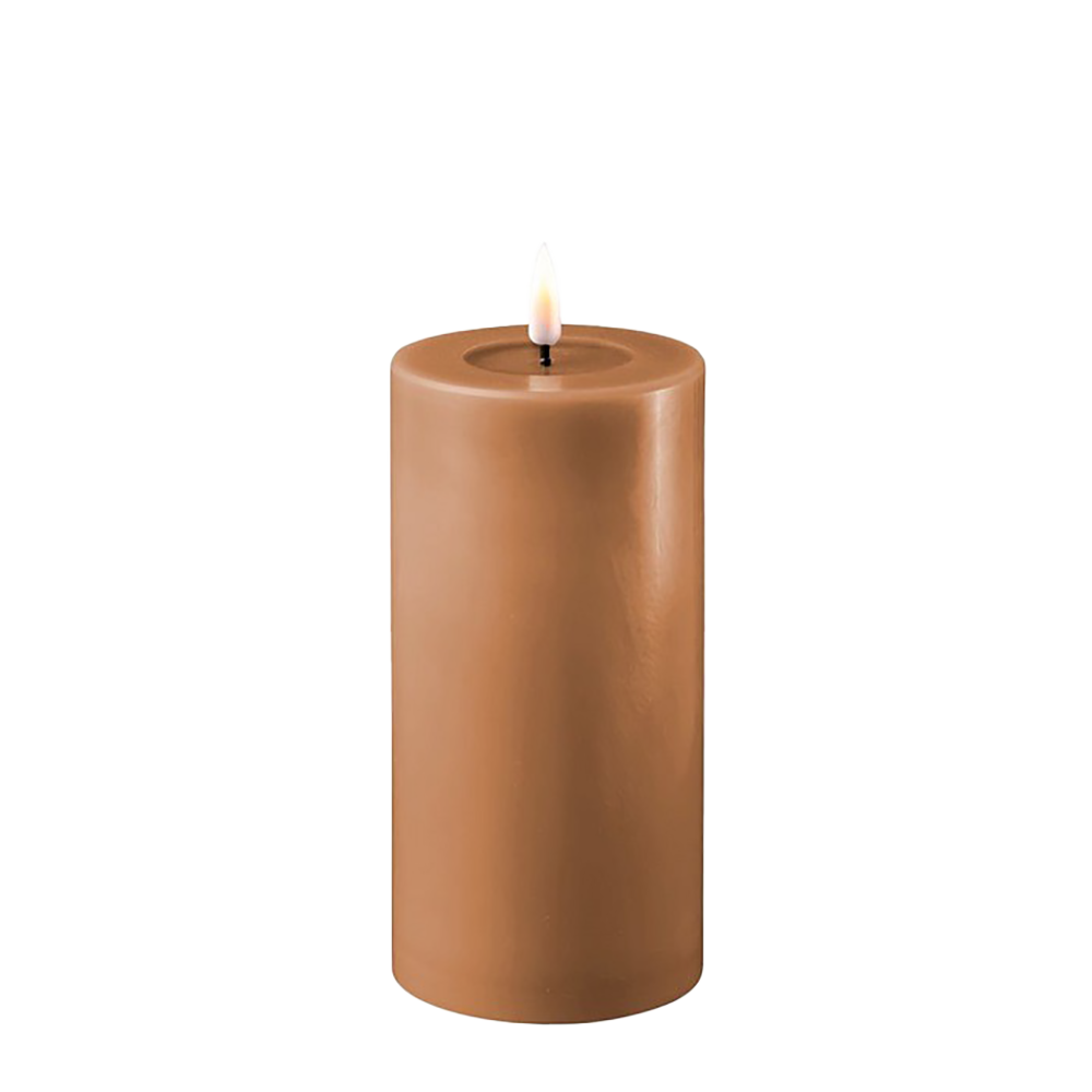 Deluxe Homeart - LED stompkaars - 7,5 x 15cm  - caramel
