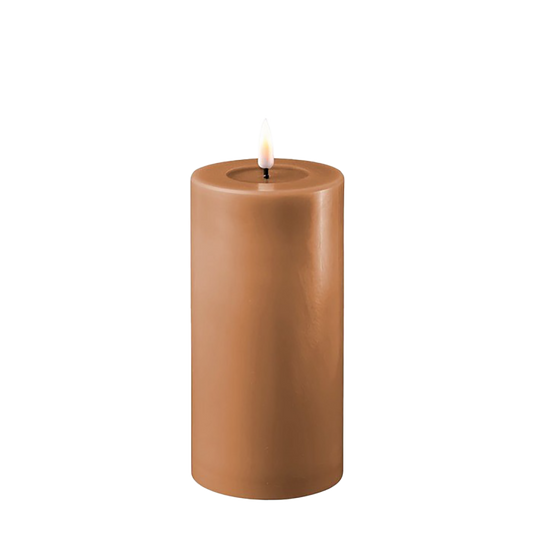 Deluxe Homeart - LED-Stumpenkerze - 7,5 × 15 cm - Karamell