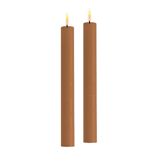 Deluxe Homeart - LED-Tafelkerzen - 24 cm - Karamell - 2er-Set