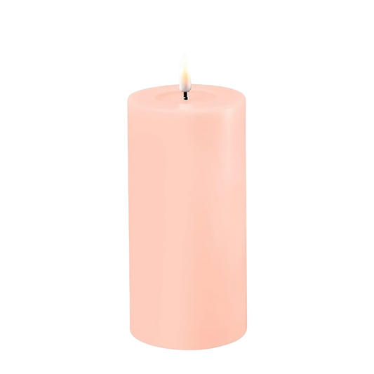 Deluxe Homeart - LED-Stumpenkerze - 7,5 × 15 cm - Rosa