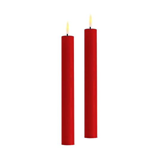 Deluxe Homeart - LED-Tafelkerzen - 24 cm - Rot - 2er-Set