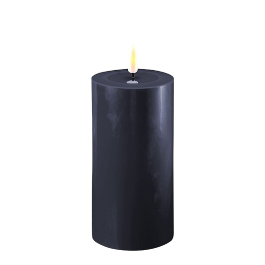 Deluxe Homeart - LED-Stumpenkerze - 7,5 × 15 cm - Dunkelblau