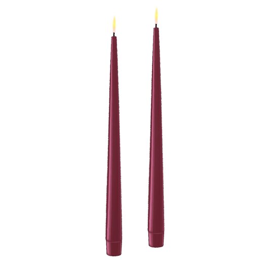 Deluxe Homeart - LED-Tafelkerzen - 28 cm - Lila - 2er-Set