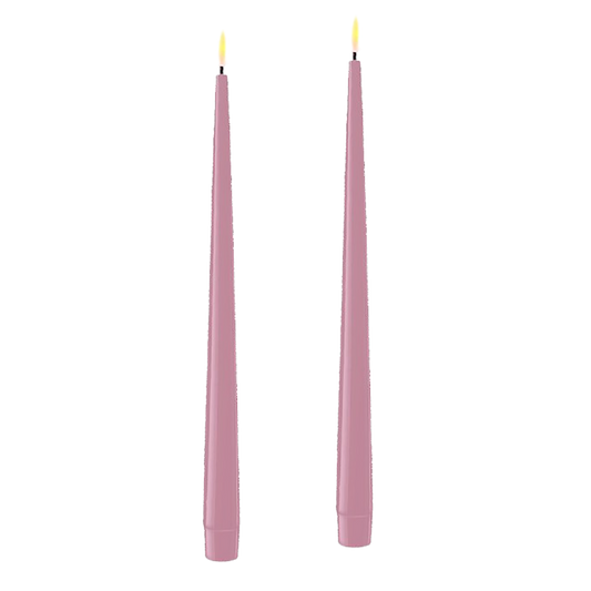 Deluxe Homeart - LED-Tafelkerzen - 28 cm - Lavendel - 2er-Set