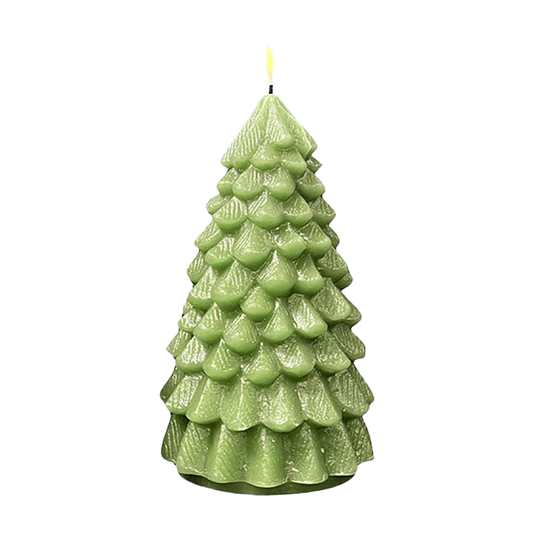 Deluxe Homeart - LED-Kerze in Weihnachtsbaumform - Grün - 19 cm
