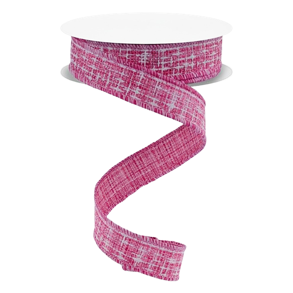 Viv! Christmas Weihnachtsband mit Draht - Band mit gewebter Struktur - Rosa Weiß - 2,2 cm x 9,1 m