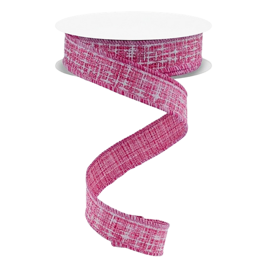 Viv! Christmas Cinta Alambrada de Navidad - Textura Tejida - rosa blanco - 2,2cm x 9,1m