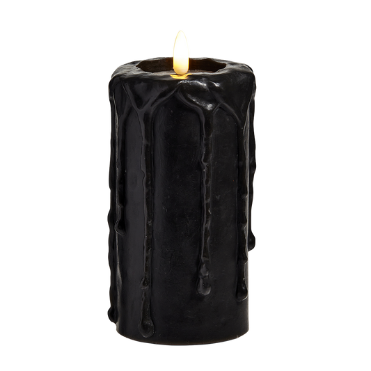Viv! Christmas Halloween LED Kaars - Zwarte Druppelkaars - 15 cm