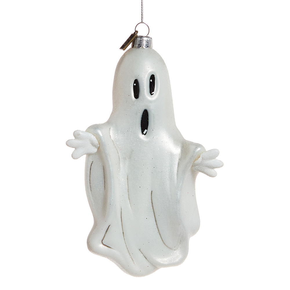 Viv! Christmas Halloween Decoratie - 'Big Boo' Spook Ornament - glas - 15 cm