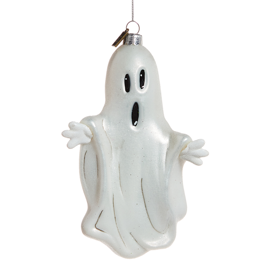 Viv! Christmas Halloween Decoratie - 'Big Boo' Spook Ornament - glas - 15 cm